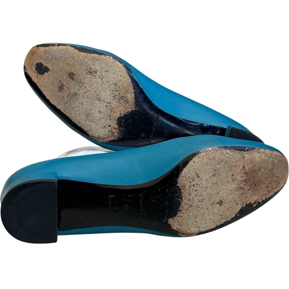 Vintage Y2K Balenciaga Turquoise Leather Buckle Pumps Retro Luxury EU 40 US 10 - Picture 11 of 13